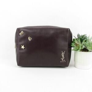 YSL Beauté Burgundy Oxblood Makeup Pouch